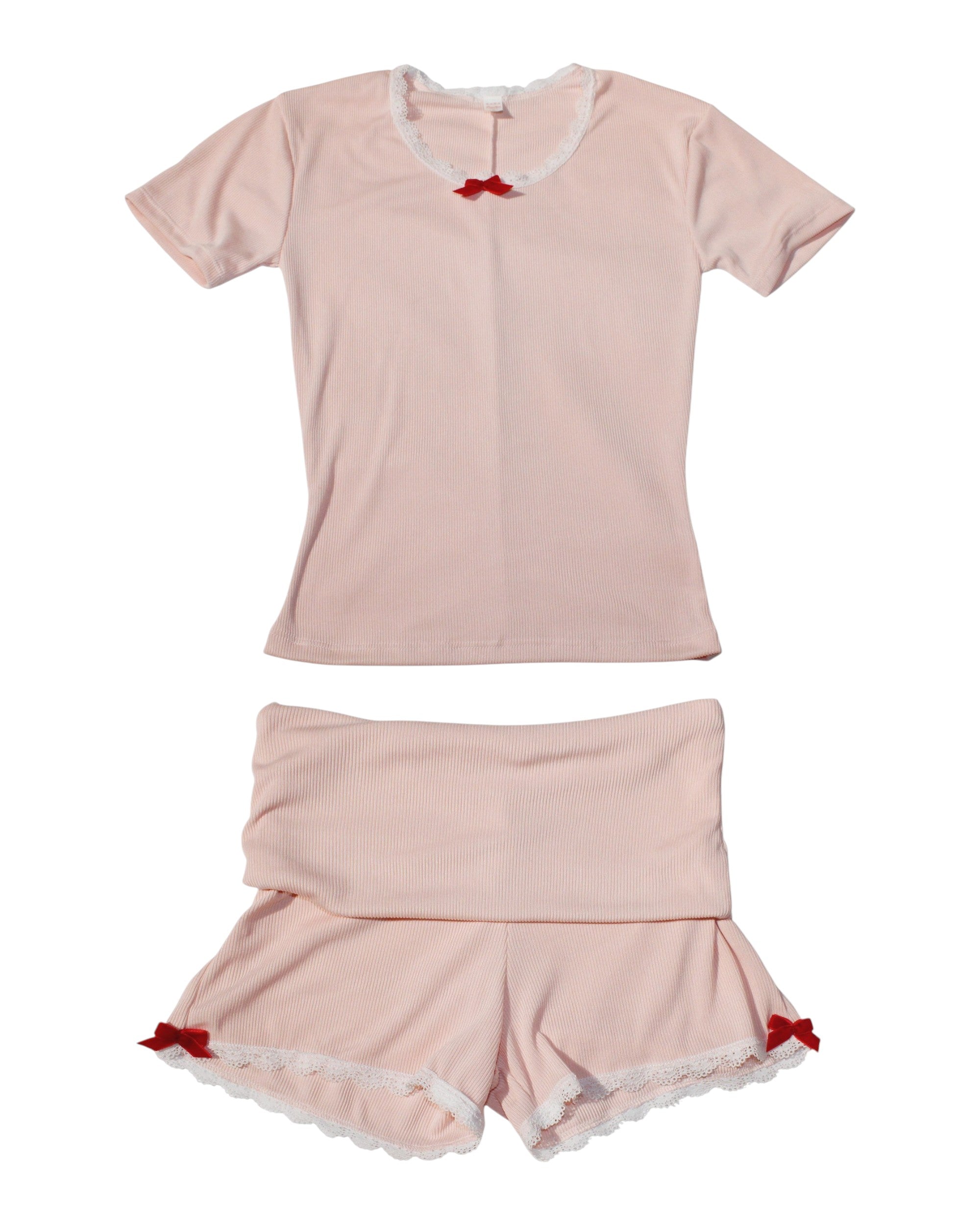 Pijama con pretina plegable de 2 piezas