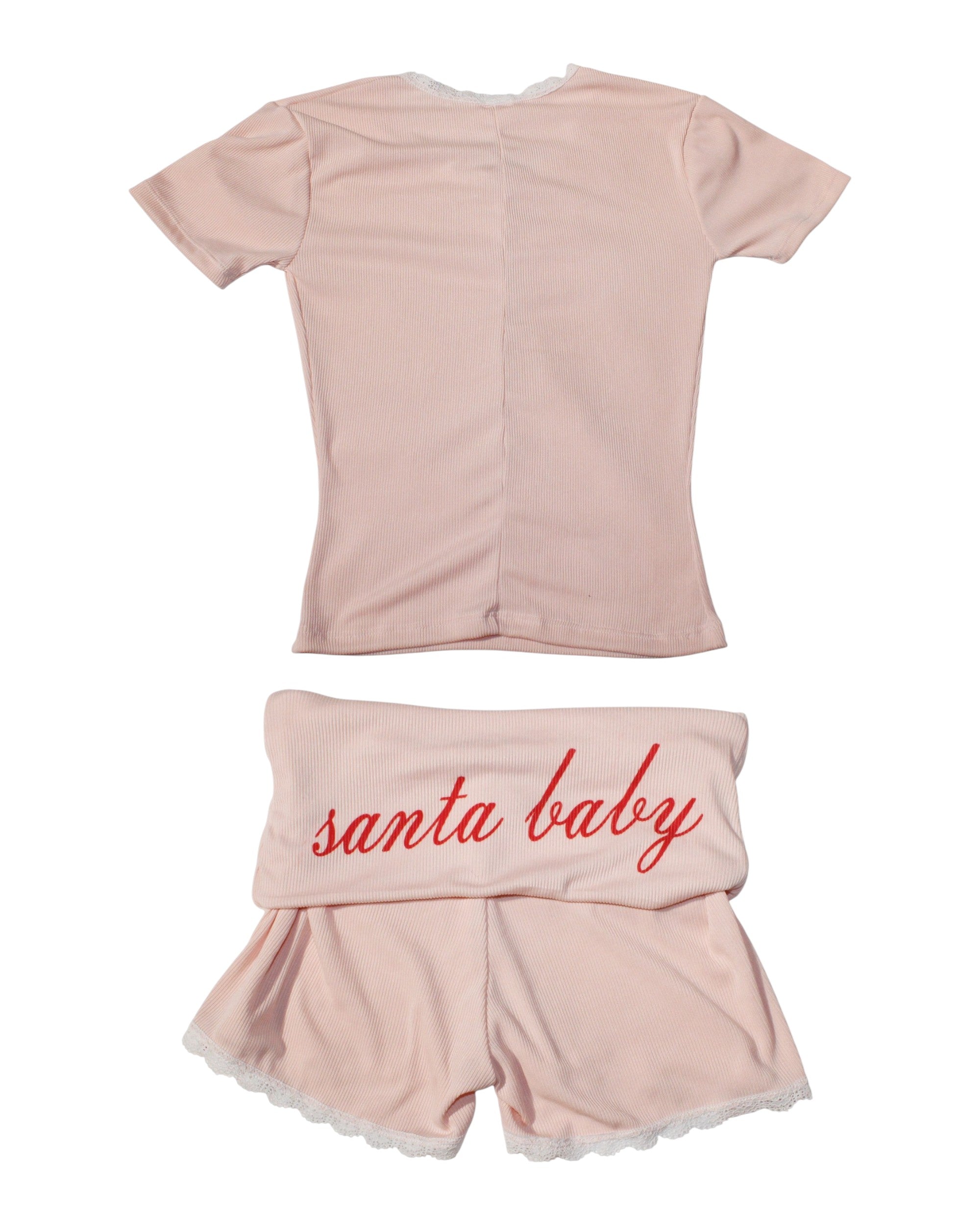 Pijama con pretina plegable de 2 piezas