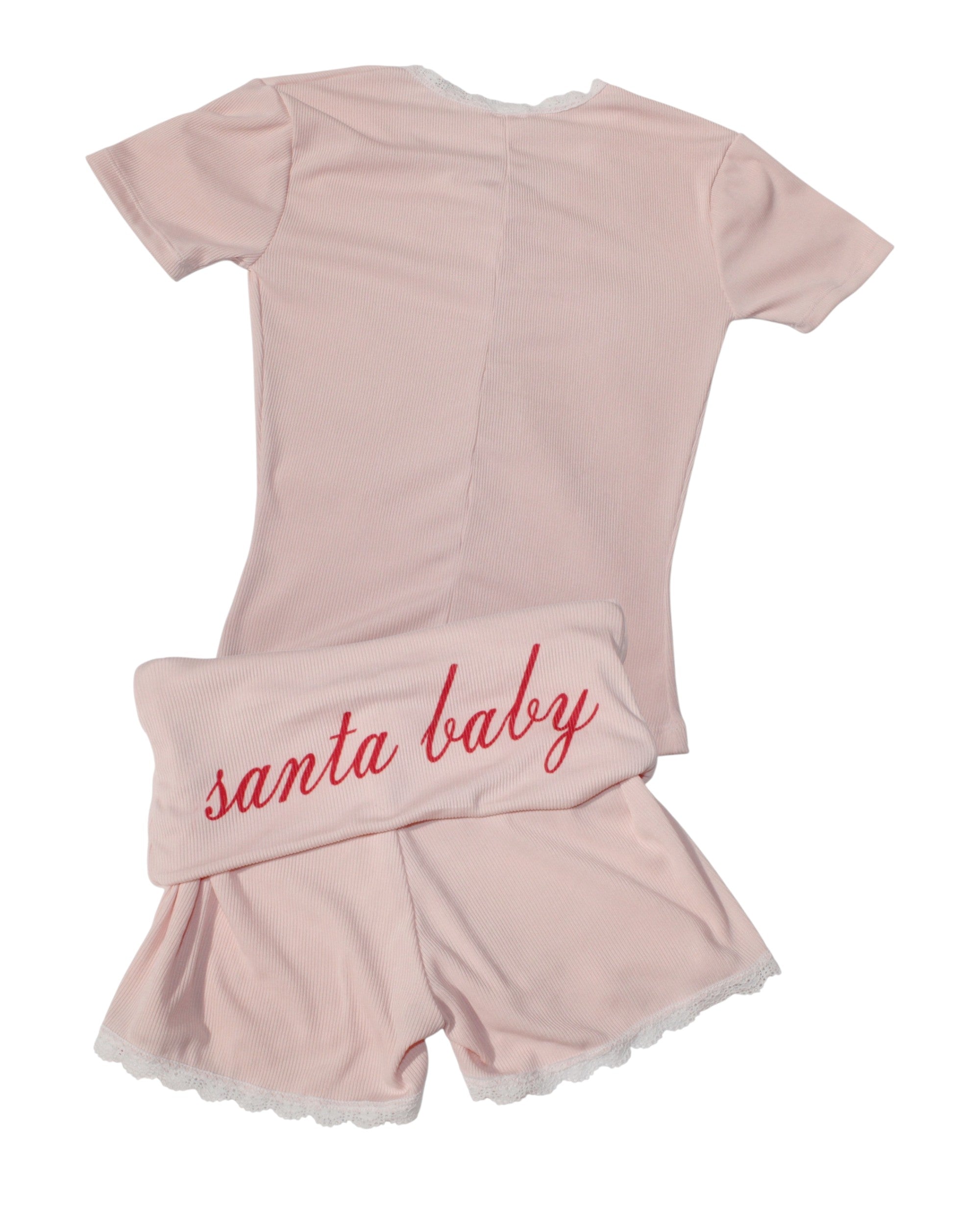 Pijama con pretina plegable de 2 piezas