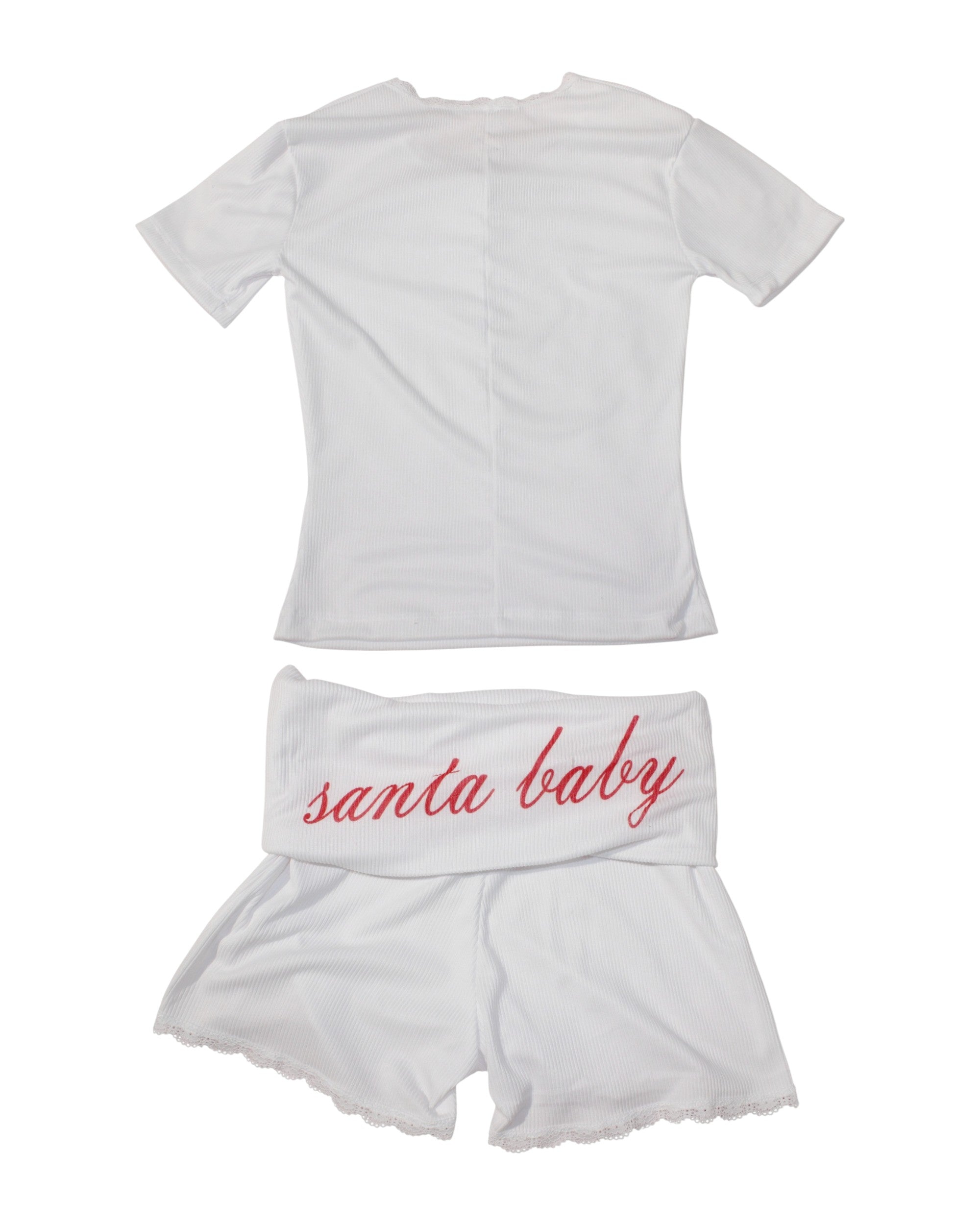 Pijama con pretina plegable de 2 piezas